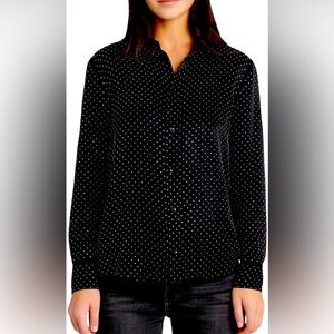 NWOT. Oversized black and white polka dot blouse. #92